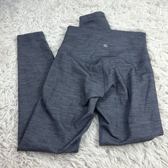 Lululemon Align Pant II 25" Mini Heathered Herringbone Heathered Black White / B - Picture 3 of 5